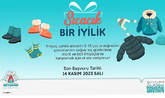 Nevşehir belediyesi'nden ihtiyaç sahibi ailelere mont ve bot desteği