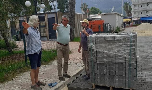 Başkan Topaloğlu Beldibi'nde yol çalışmalarını inceledi