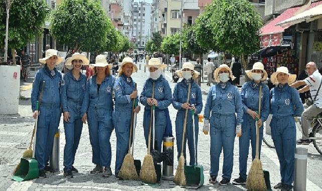 Kadın süpürgeciler Yenişehir'e toz kondurmayacak