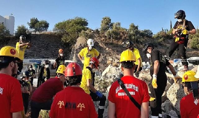 Milas belediyesi arama kurtarma ekibi eğitimlerine devam ediyor 