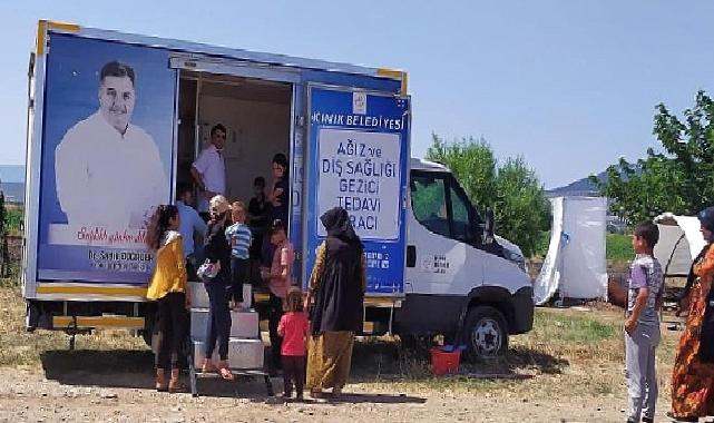 Kınık'ta gezici diş sağlığı aracında tarım işçilerine sağlık taraması