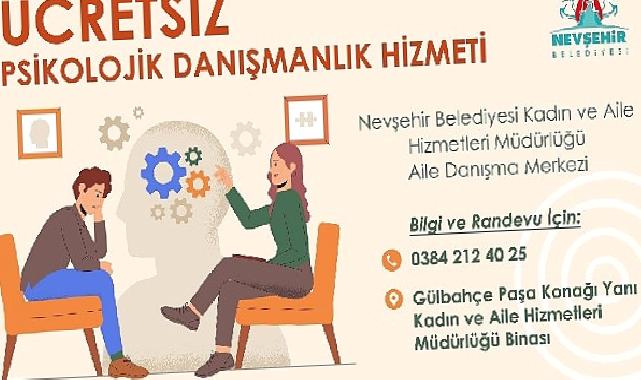 Nevşehir Belediyesi Aile Danışma Merkezi'nde ücretsiz Psikolojik Danışmanlık Hizmeti