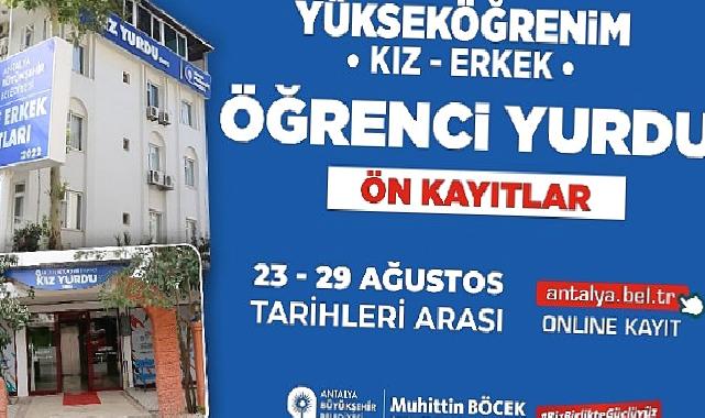 Antalya Büyükşehir Belediyesi Yükseköğrenim Yurtları için ön kayıtlar başladı