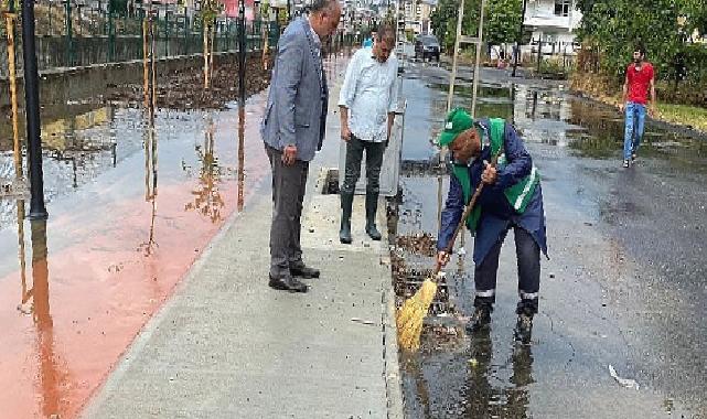 Canik'te Sağanak Yağışa Anında Müdahale 